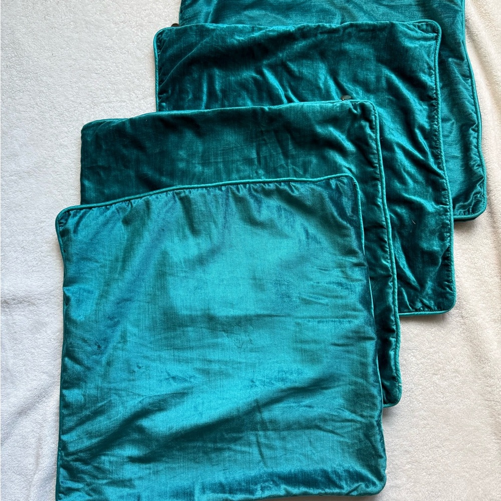 Pier 1 Turquoise Velvet Pillow Covers